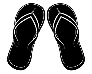 flip flops silhouette vector illustration