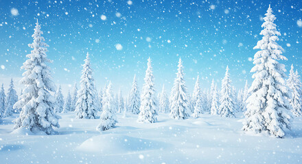 Obraz premium Winter's Azure Embrace AI Generated