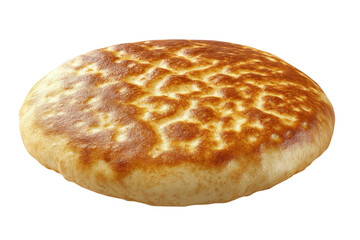 Golden brown flatbread perfectly baked rustic charm delicious texture isolated on black background