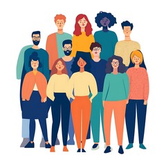 Inclusive workplace culture concept with happy diverse team