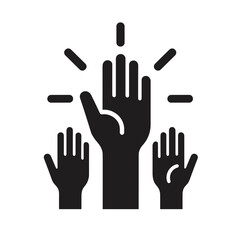 Obraz premium Raised Hands Celebrating Unity Against a Simple Background on a transparent background