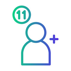 add user Line Gradient Icon