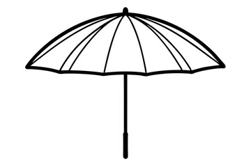 Obraz premium beach umbrella silhouette vector illustration