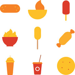different-mini-corn-dogs-vector-element-set