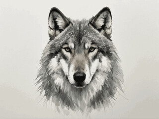 Watercolor wilderness gray wolf isolated vector illustration svg  © Arun168