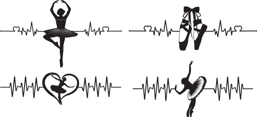 Ballerina Heartbeat, Heartbeat Ballet Shoes, Ballerina Clipart © TrangNBVN
