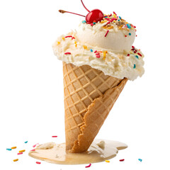 ice cream cone isolated on transparent background