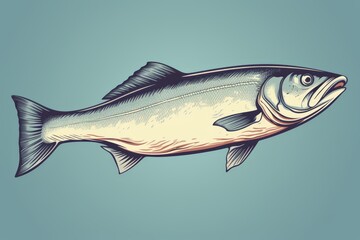 Isolated fish on a plain background  a unique study of aquatic life and its environment