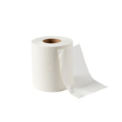A single roll of white toilet paper with a clean, minimalistic design.