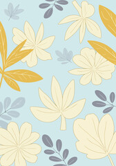 Floral Pattern with Leaves and Flowers
