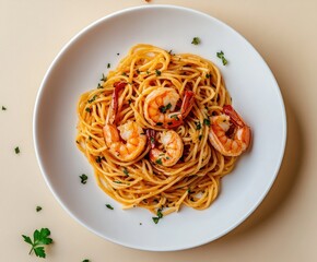 Shrimp pasta dish