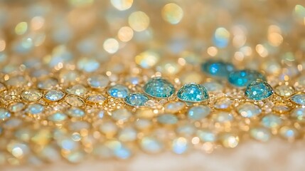 Close-up of a dazzling array of light-catching crystals.