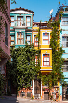 Colorful houses in Balat district, Istanbul, Turkey