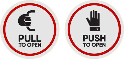Push Pull Door Sign vector