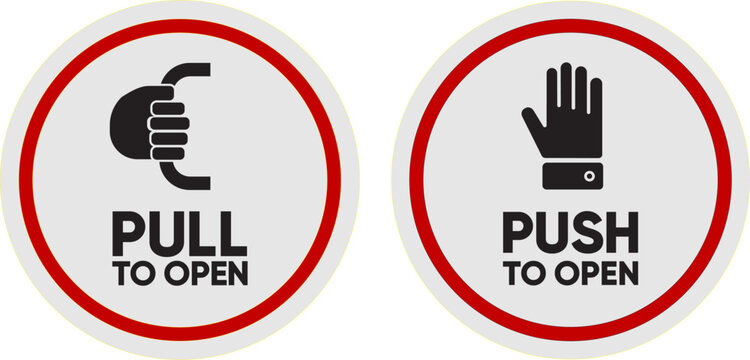 Push Pull Door Sign vector