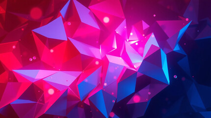 Obraz premium Geometric fragments explode from a central core, rendered in sharp-edged low-poly shapes and high-contrast lighting.