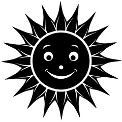 sun smile silhouette vector illustration
