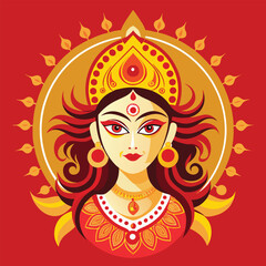 Hindu God beautiful Durga face