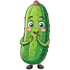 Cute cartoon pickle with a happy expression