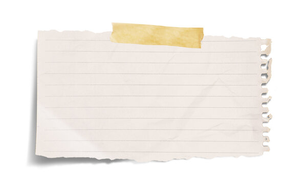 White grid notepaper journal sticker. A blank sheet of checkered paper. Real notepad with grid line isolated