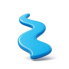 Vibrant 3D River Icon in Simple Design for Creative Projects