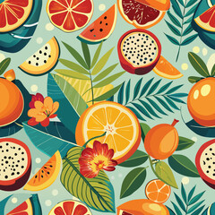 seamless pattern with fruits