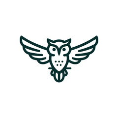 Obraz premium Monoline owl flying logo
