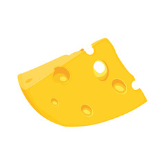Set of cheese parts and slices isolated on a white background. Cheese food flat icon. Vector Head of cheese in flat style isolated on white background. Dairy product. Holland swiss milk product
