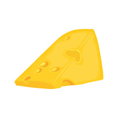 Set of cheese parts and slices isolated on a white background. Cheese food flat icon. Vector Head of cheese in flat style isolated on white background. Dairy product. Holland swiss milk product