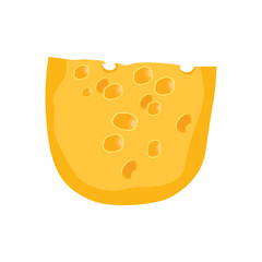 Set of cheese parts and slices isolated on a white background. Cheese food flat icon. Vector Head of cheese in flat style isolated on white background. Dairy product. Holland swiss milk product