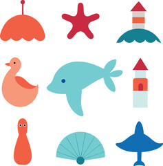 Obraz premium different-ocean-vector-element-set