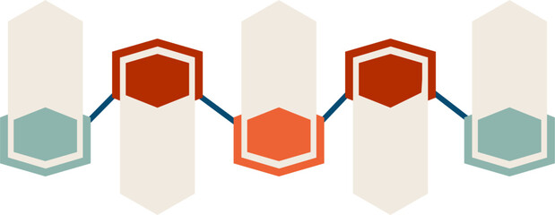 Abstract Hexagon Network Connection Pattern