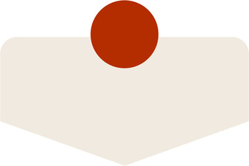 Abstract Beige Trapezoid with Central Burnt Orange Circle
