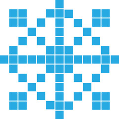 Pixel snowflake pattern ornament