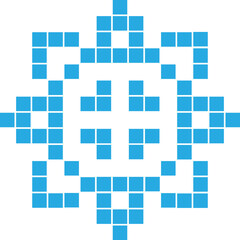Pixel snowflake pattern ornament