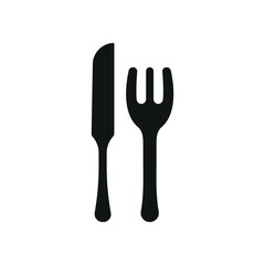 Fork and knife icon symbolizes dining, meal time, restaurant service, and elegant food experiences.