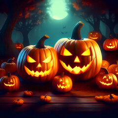 halloween background with pumpkins