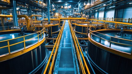 Obraz premium Multi-compartment storage tanks with diverter valves for blend routing