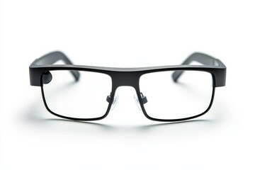 Fototapeta premium Modern Smart Glasses Rectangular Frame Technology Eyewear Clear Lenses Black Frame