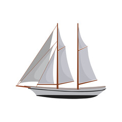 Icon sailling boat minimalist vector hand drawn. Traditional vessel junk boat transportation in flat style design for illustration, icon, educational purpose, poster, advertising, infographic content