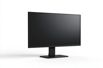 Sleek Black Computer Monitor Modern Design Blank Screen Office Technology Display