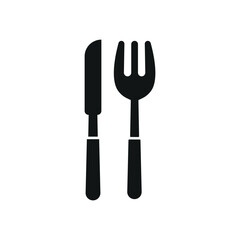 Fork and knife icon symbolizes dining, meal time, restaurant service, and elegant food experiences.