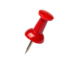 Red push pin isolated on transparent background