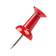 Red push pin isolated on transparent background