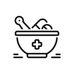 Black line icon for medicine