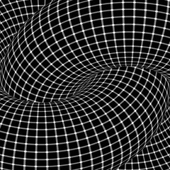 Optical Illusion. White Circles Flash on Black Squares and Change Color.