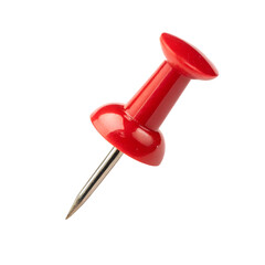 Red push pin isolated on transparent background