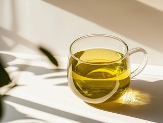 Minimalist Green Tea with Sunlight