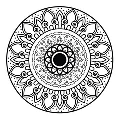 premium black and white mandala design
