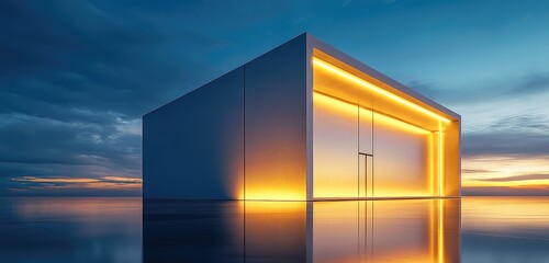 modern building at sunset